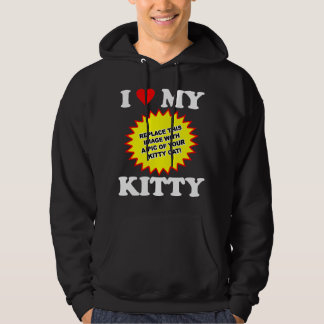 ANPASSNINGSBAR Jag älskar min kattunge Sweatshirt Med Luva