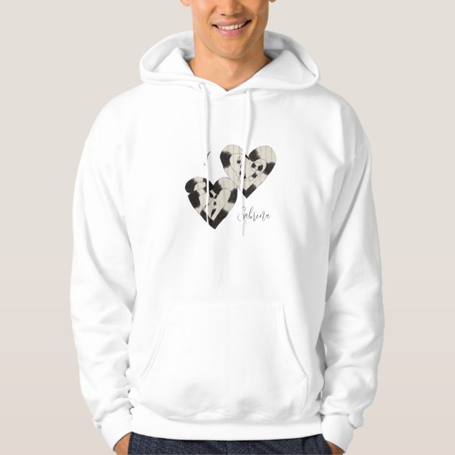 Anpassningsbar "Jag är i Kärlek" tvåhjärtad Hoodie (Framsida)