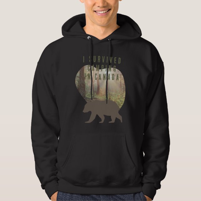 Anpassningsbar Jag överlevde camping i Kanada Hoodie (Framsida)