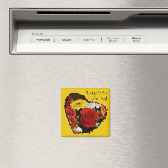 Anpassningsbar Jagged Kant Bevackra Blommigt Heart Magnet (In Situ (Dishwasher))