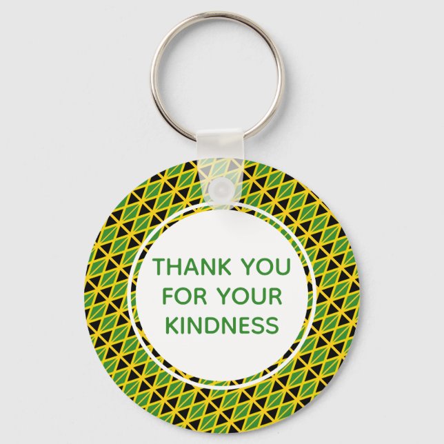 Anpassningsbar Jamaica Flagga Nyckelring (Framsida)