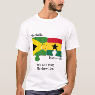 Anpassningsbar JAMAICA GHANA Christian Flagga T Shirt