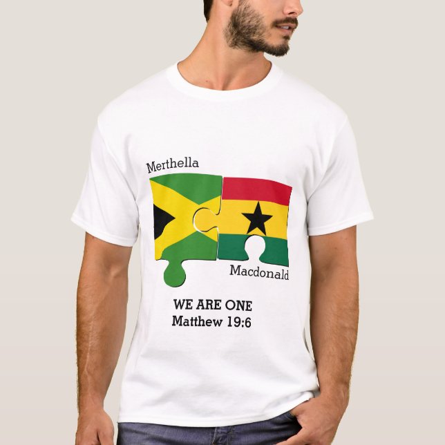 Anpassningsbar JAMAICA GHANA Christian Flagga T Shirt (Framsida)