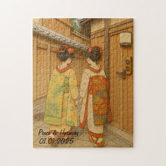 Anpassningsbar Japan Travel Ligcape Aesthetic Geis Pussel (Vertikal)
