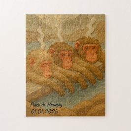 Anpassningsbar Japan Travel Whimsical Funny Monkey Pussel