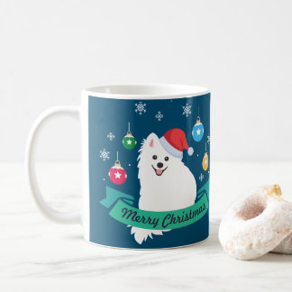 Anpassningsbar japansk Spitz Hund God jul Kaffemugg