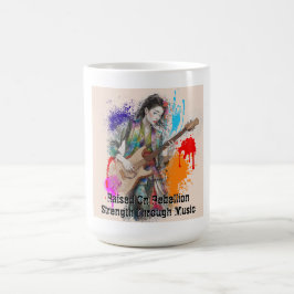Anpassningsbar Japansk Woman Guitarist Art Inspira Kaffemugg
