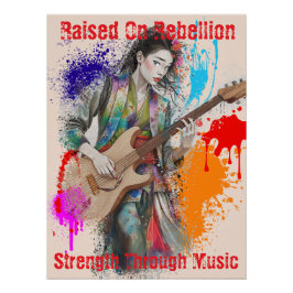 Anpassningsbar Japansk Woman Guitarist Art Inspira Perfect Poster