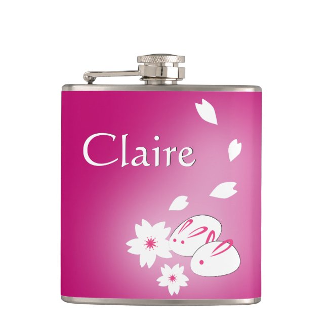 Anpassningsbar Japanska kaniner och höftkolv Snö Fickplunta (Framsidan)