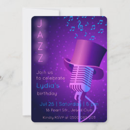 Anpassningsbar Jazz Klubb Birthday-inbjudan Inbjudningar