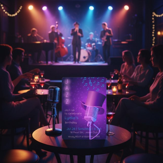 Anpassningsbar Jazz Klubb Birthday-inbjudan Inbjudningar (Skapare uppladdad)