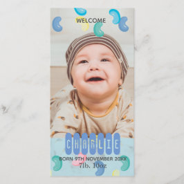 Anpassningsbar Jelly Beans Baby Photo Announcement Meddelande