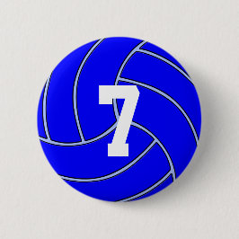 ANPASSNINGSBAR JERSEY NUMBER Blue Volleyball Round Knapp
