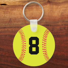 Anpassningsbar Jersey Number Fastpitch Softball Ke Nyckelring