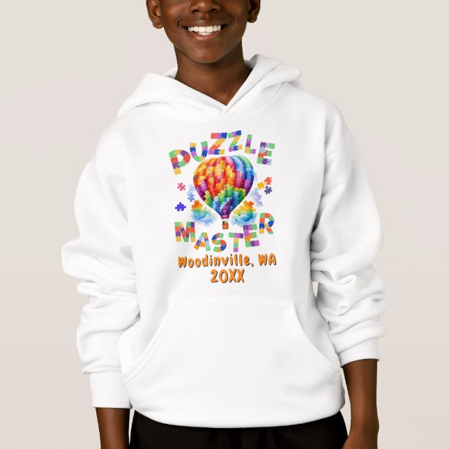 Anpassningsbar Jigszle Puzzle Master Location Namn T Shirt (Framsida)