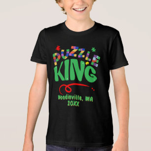 Anpassningsbar Jigszons puzzle Kung-plats Namn T Shirt