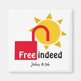 Anpassningsbar John 8v36 FREE INDEED Christian Magnet