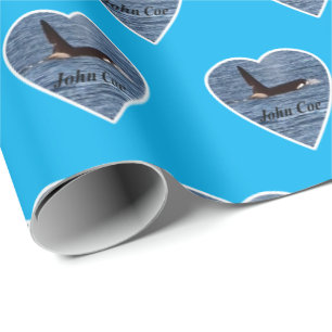 Anpassningsbar John Coe Orca Späckhuggare Blå Presentpapper