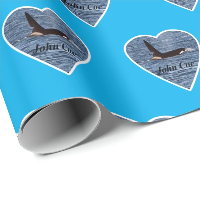 Anpassningsbar John Coe Orca Späckhuggare Blå Presentpapper (Rullad Hörn)