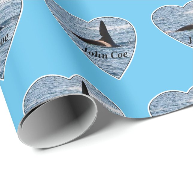 Anpassningsbar John Coe Orca Späckhuggare Blå Presentpapper (Rullad Hörn)
