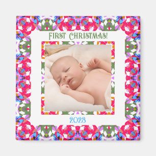 Anpassningsbar Jolly Festive jul Photo Bild Ram Magnet