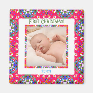 Anpassningsbar Jolly Festive jul Photo Bild Ram Magnet