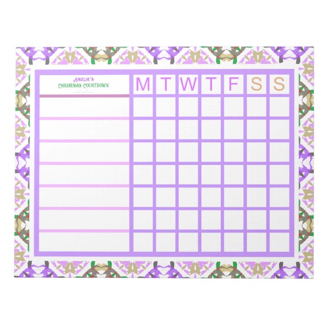 Anpassningsbar Jolly jul ADHD Girls Womens Planner Anteckningsblock (Framsida)