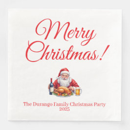 Anpassningsbar Jolly Tomte Julmiddag Pappersservett