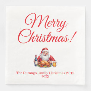 Anpassningsbar Jolly Tomte Julmiddag Pappersservett