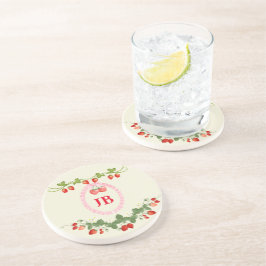 Anpassningsbar jordgubbsmonogrammat underlägg