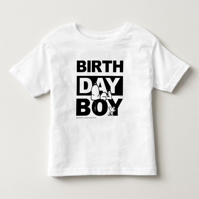 Anpassningsbar Jordnötter | Snoopy Birthday Boy T Shirt (Framsida)