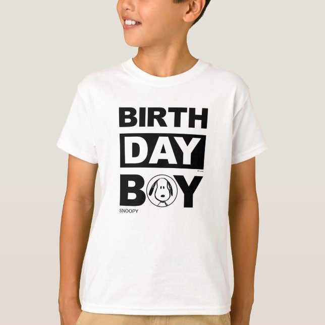 Anpassningsbar Jordnötter | Snoopy Birthday Boy T Shirt (Framsida)