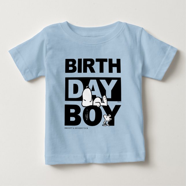 Anpassningsbar Jordnötter | Snoopy Birthday Boy T Shirt (Framsida)