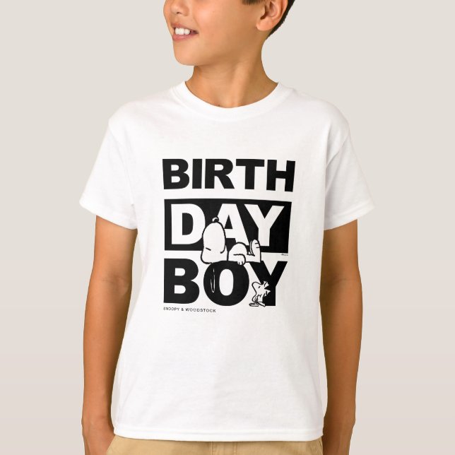 Anpassningsbar Jordnötter | Snoopy Birthday Boy T Shirt (Framsida)