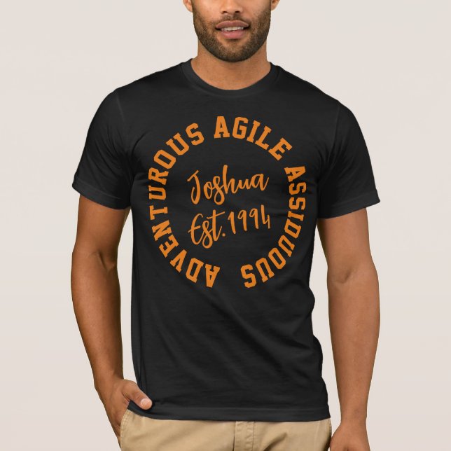 Anpassningsbar "Joshua Adventurous Agile Assiduous T Shirt (Framsida)