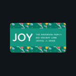 Anpassningsbar Joy Helgdag Berries Grönt Modern Ad Adressetikett<br><div class="desc">Den här designen har en nyskapande glimt i grönt,  gult,  rosa och blått med ord "Chosing Joy". Namn och adress är anpassade. En del av en samling från Parcel Studios.</div>