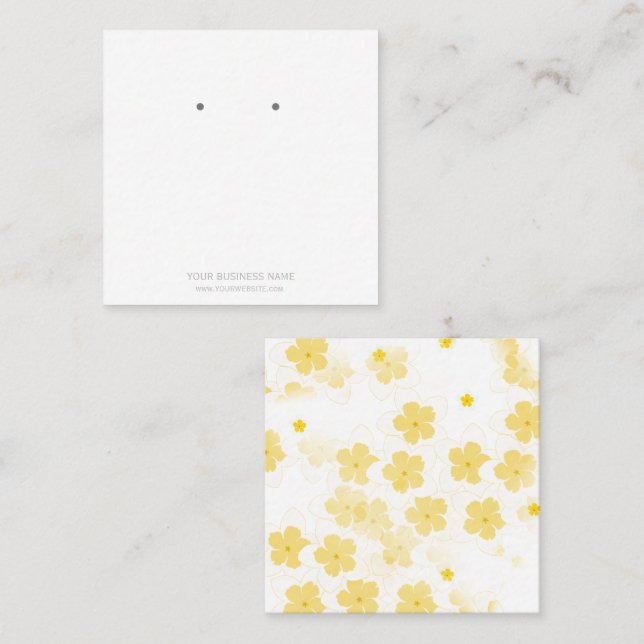 Anpassningsbar Juelry Frangipani Earring Visning C Fyrkantigt Visitkort (Fram/baksida)