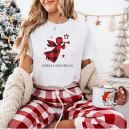 Anpassningsbar jul Angel Buffalo Play Helgdag T Shirt