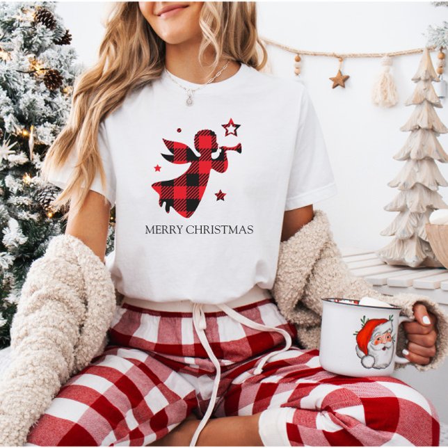 Anpassningsbar jul Angel Buffalo Play Helgdag T Shirt (Skapare uppladdad)