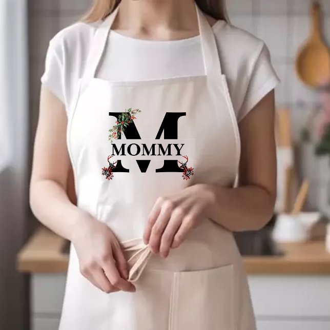Anpassningsbar Jul Apron | PERSONLIG BREV Långt Förkläde (Skapare uppladdad)