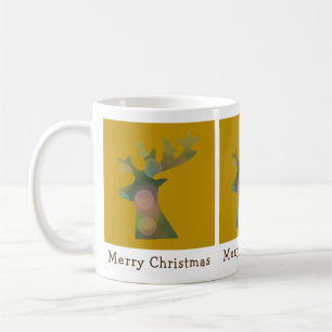 Anpassningsbar jul Bokeh Reindeer Head Bronze Guld Kaffemugg