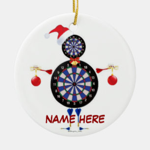 Anpassningsbar Jul Dart Player Julgransprydnad Keramik