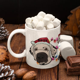 Anpassningsbar jul Great dane Head Santa Hat Hund Kaffemugg