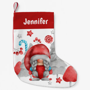 Anpassningsbar Jul Honale Gnome Stocking Liten Julstrumpa