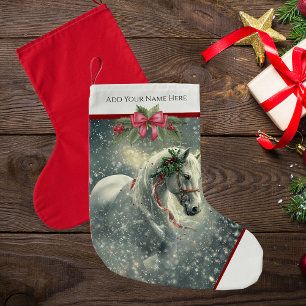Anpassningsbar jul Horse Stocking for Horse Lover Liten Julstrumpa