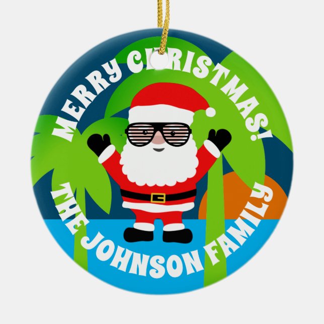 Anpassningsbar jul i juli sommaren träd julgransprydnad keramik (Framsidan)