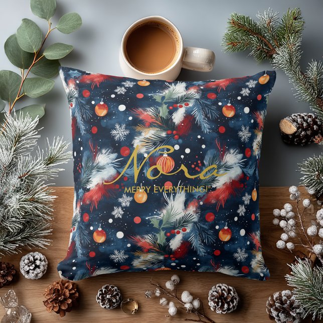 Anpassningsbar Jul Namn Pillow med konstnärlig cit Kudde (Skapare uppladdad)