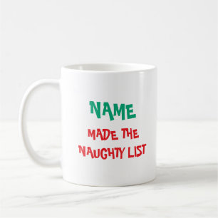 Anpassningsbar Jul Naughty List Mugg