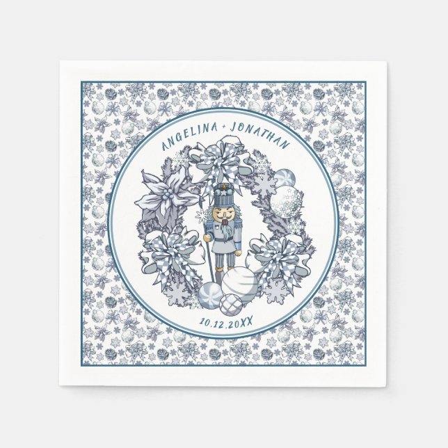 Anpassningsbar jul Nutcracker Utandning Bröllop Pappersservett (Framsidan)