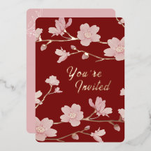 Anpassningsbar Jul - nyårsinbjudan till Blommigt -